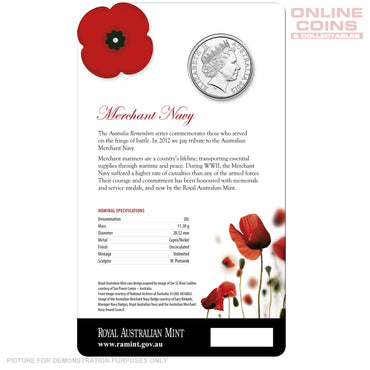 2012 Royal Australian Mint - Australia Remembers - Nurses - Uncirculated 20c Carded Coin