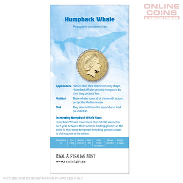 2013 $1 AlBr Uncirculated Carded Coin - Polar Animals Series - Humpback Whale