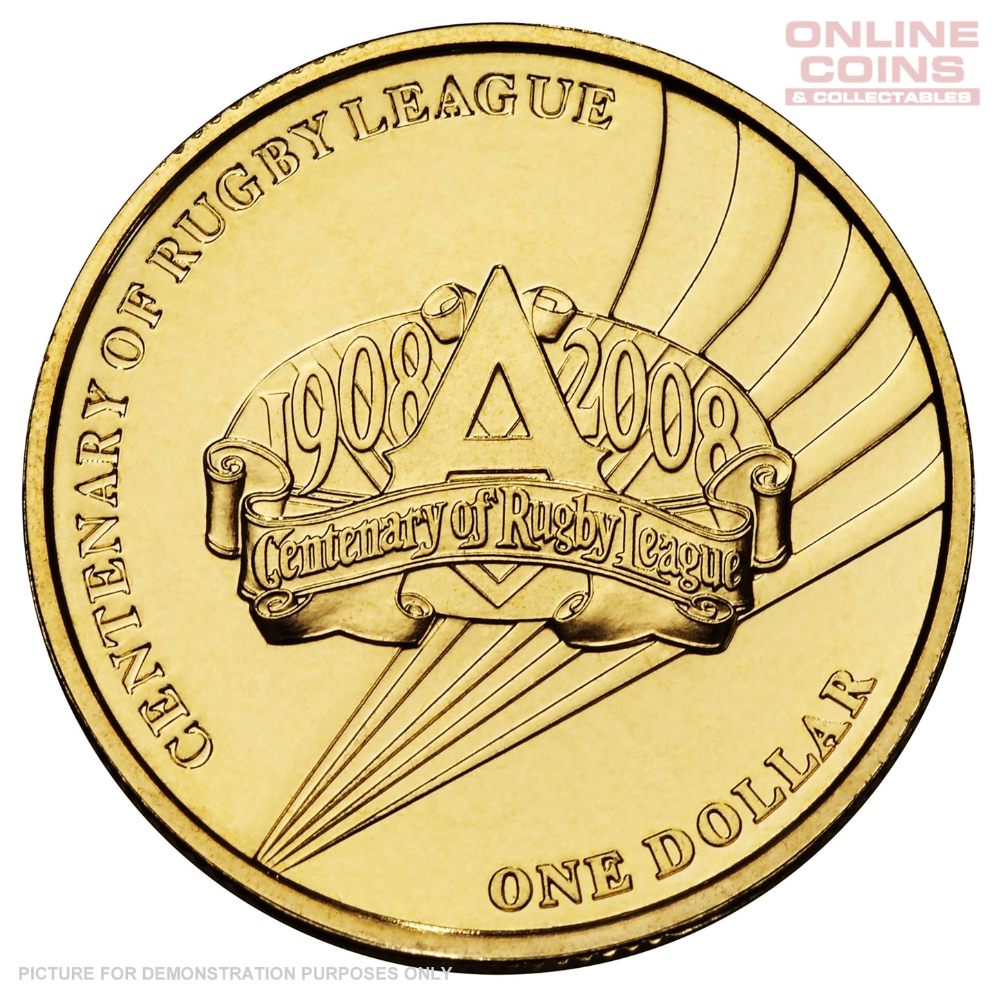 2008 $1 AlBr Uncirculated Carded Coin - Centenary of Rugby League