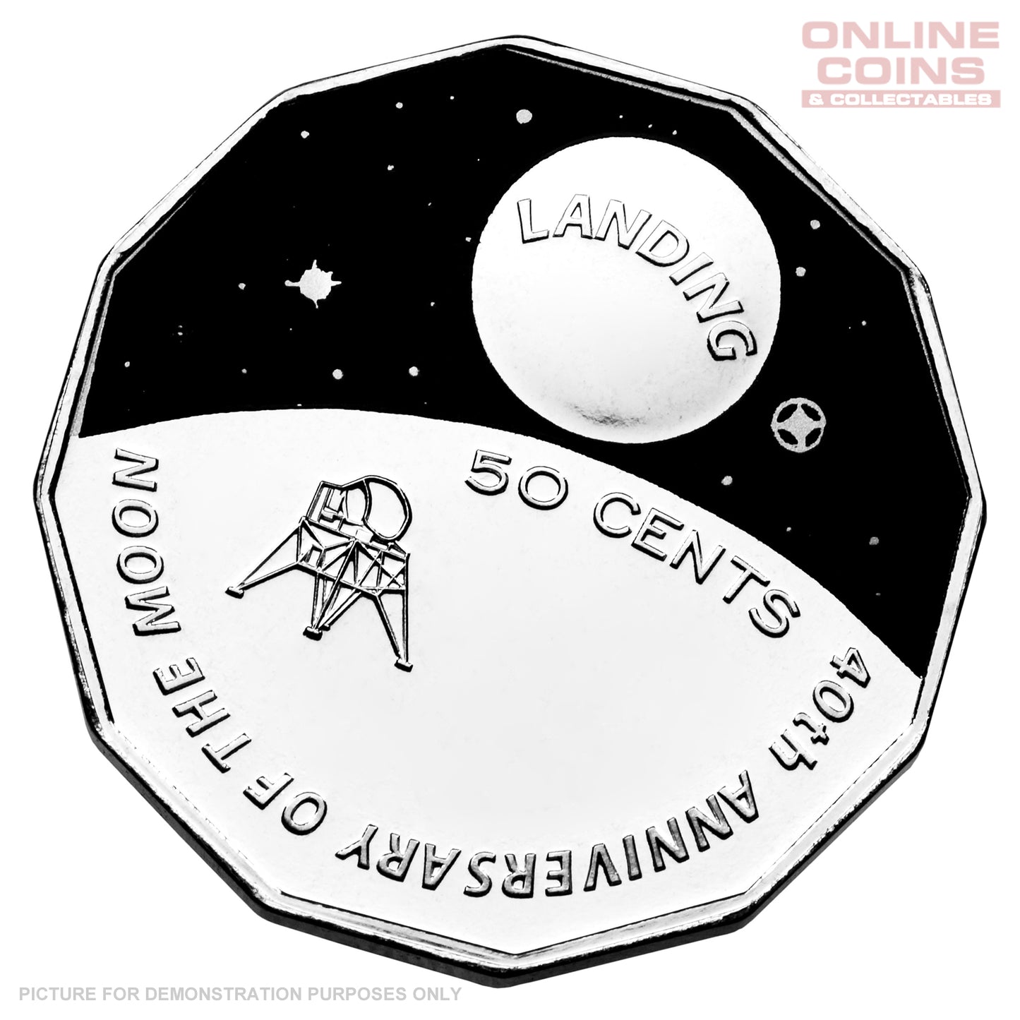 2009 Royal Australian Mint - Moon Landing - Uncirculated 50c carded coin
