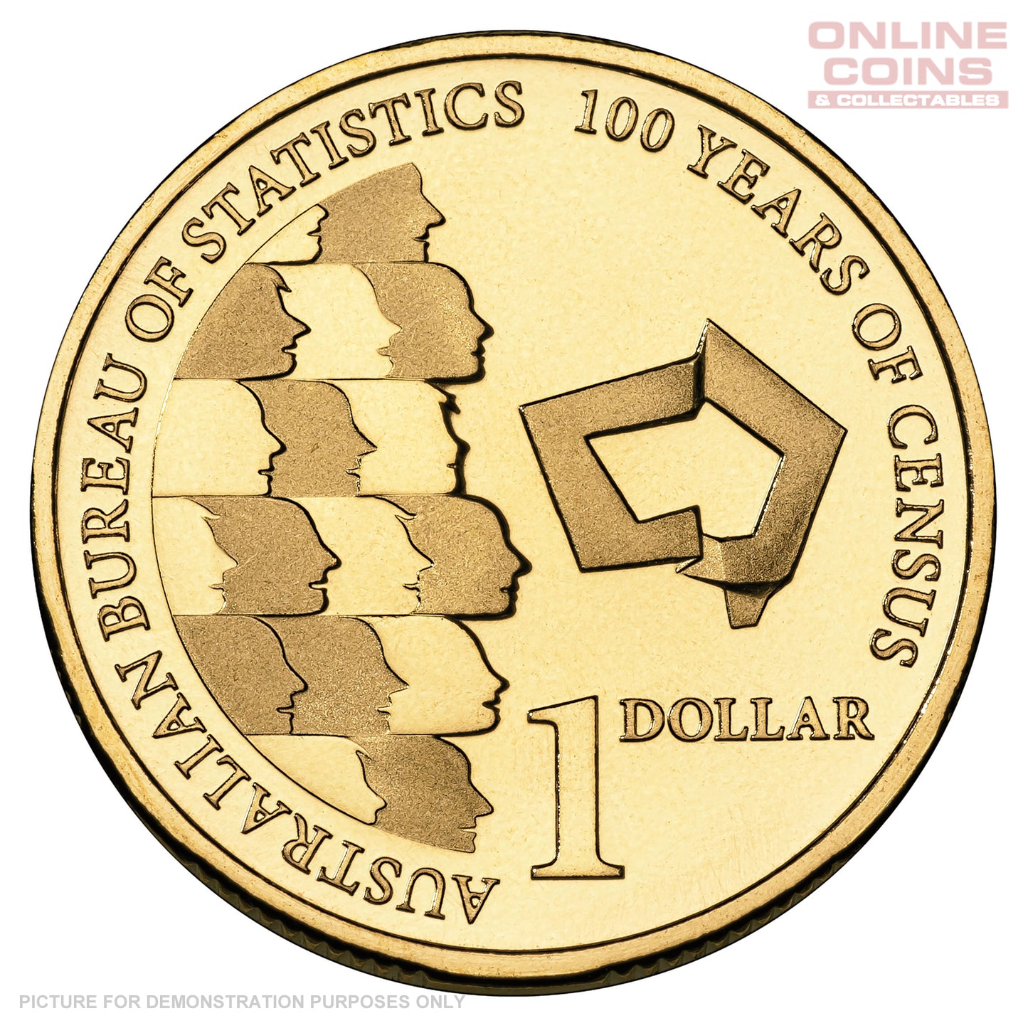 2011 Royal Australian Mint - 100 Years of Census - $1 Uncirculated Carded Coin