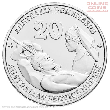 2009 Royal Australian Mint - Australia Remembers - Nurses - Uncirculated 20c Carded Coin