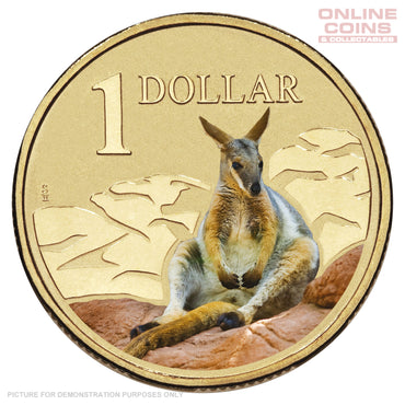 2008 Royal Australian Mint - $1 carded coin - Land Series - Rock Wallaby