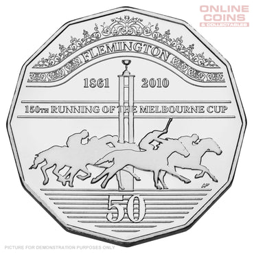 2010 Royal Australian Mint - 150th Running of the Melbourne Cup - Uncirculated 50c coin in card