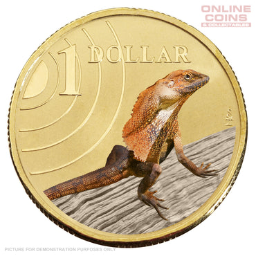 2008 $1 AlBr Uncirculated Carded Coin - Land Series - Frill Neck Lizard