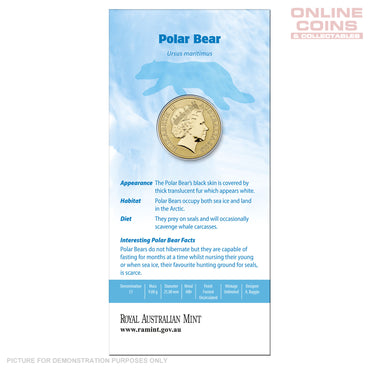 2013 $1 AlBr Uncirculated Carded Coin - Polar Animals Series - Polar Bear