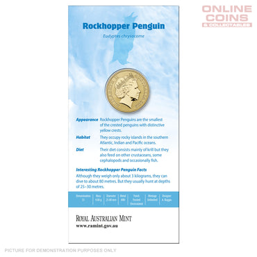 2013 $1 AlBr Uncirculated Carded Coin - Polar Animals Series - Rockhopper Penguin