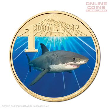 2007 $1 CuNi Uncirculated Carded Coin - Ocean Series Great White Shark