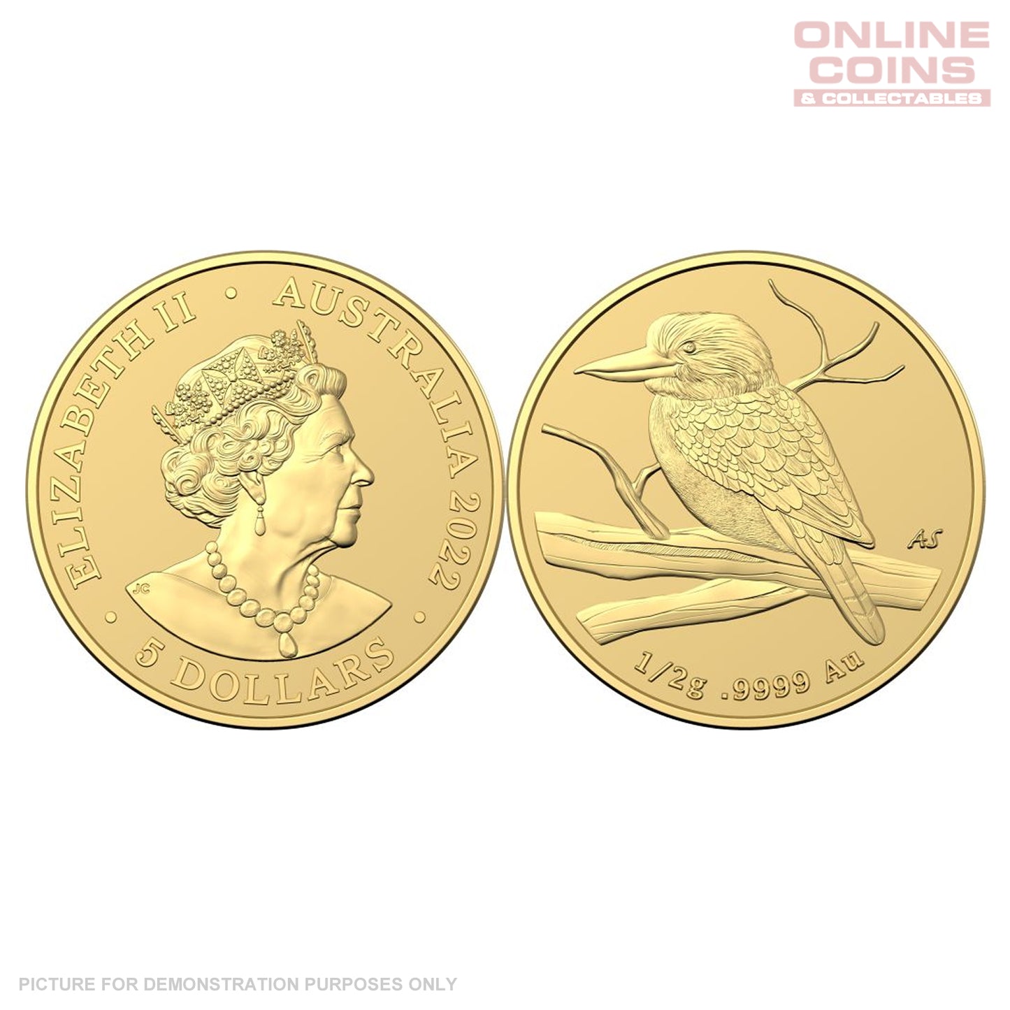 2022 Royal Australian Mint Mini Kookaburra 1/2gram (0.5g) Gold Frosted Uncirculated Coin