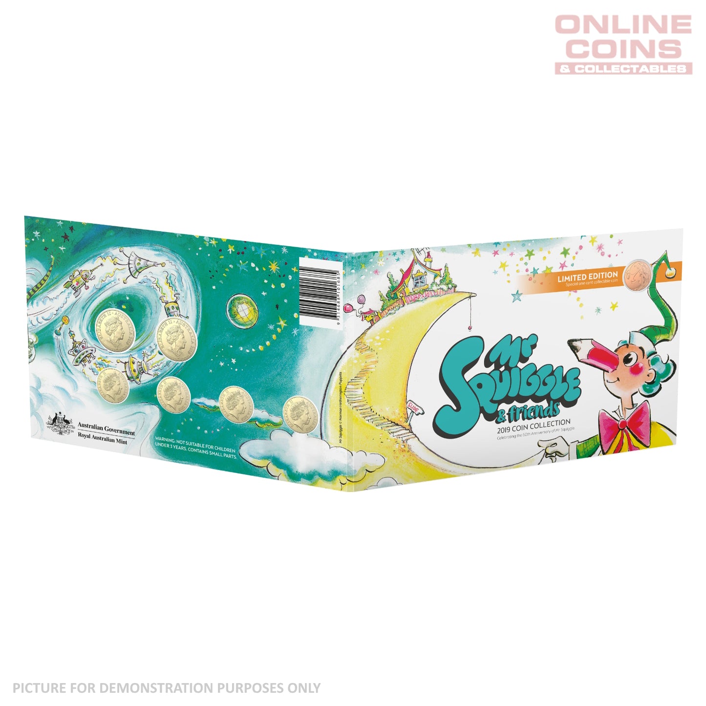 2019 7 Coin Collection - Mr Squiggle & Friends