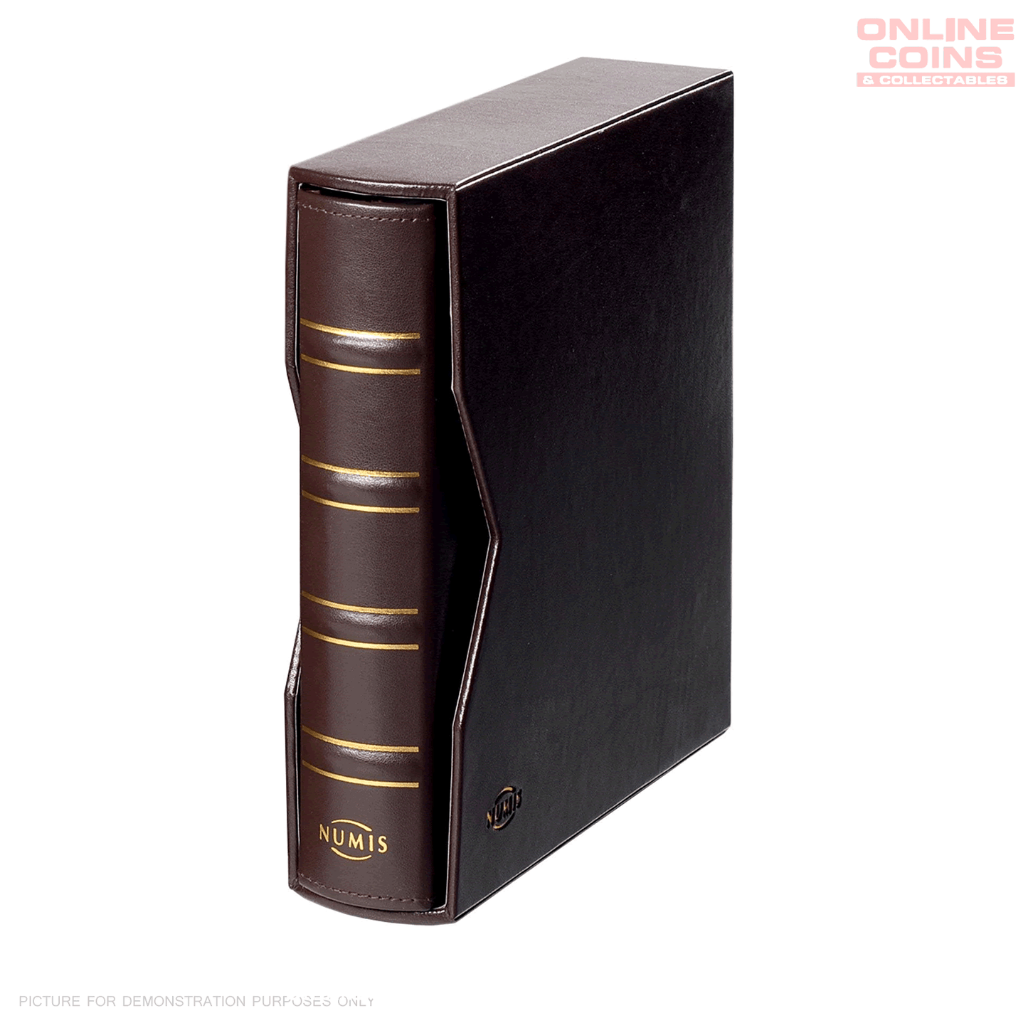 Lighthouse - Classic Leather Numis Coin and Banknote Album With Slipcase - Dark Brown