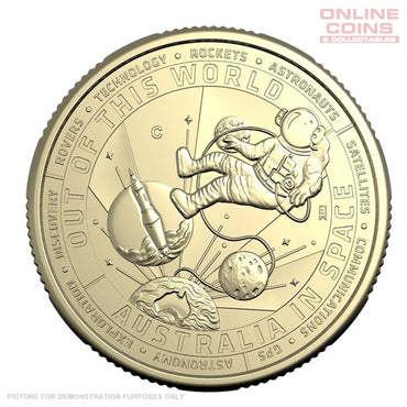 2024 Autralia in Space- Out of this World 'C' Minkmark - Uncirculated $1 coin in flip