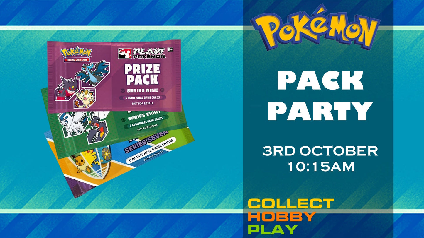 Pokemon Pack Party - Saturday 3rd October - EVENT ENTRY