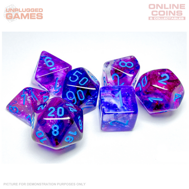 Chessex D7-Die Set Nebula Polyhedral Nocturnal/blue Luminary 7-Die Set