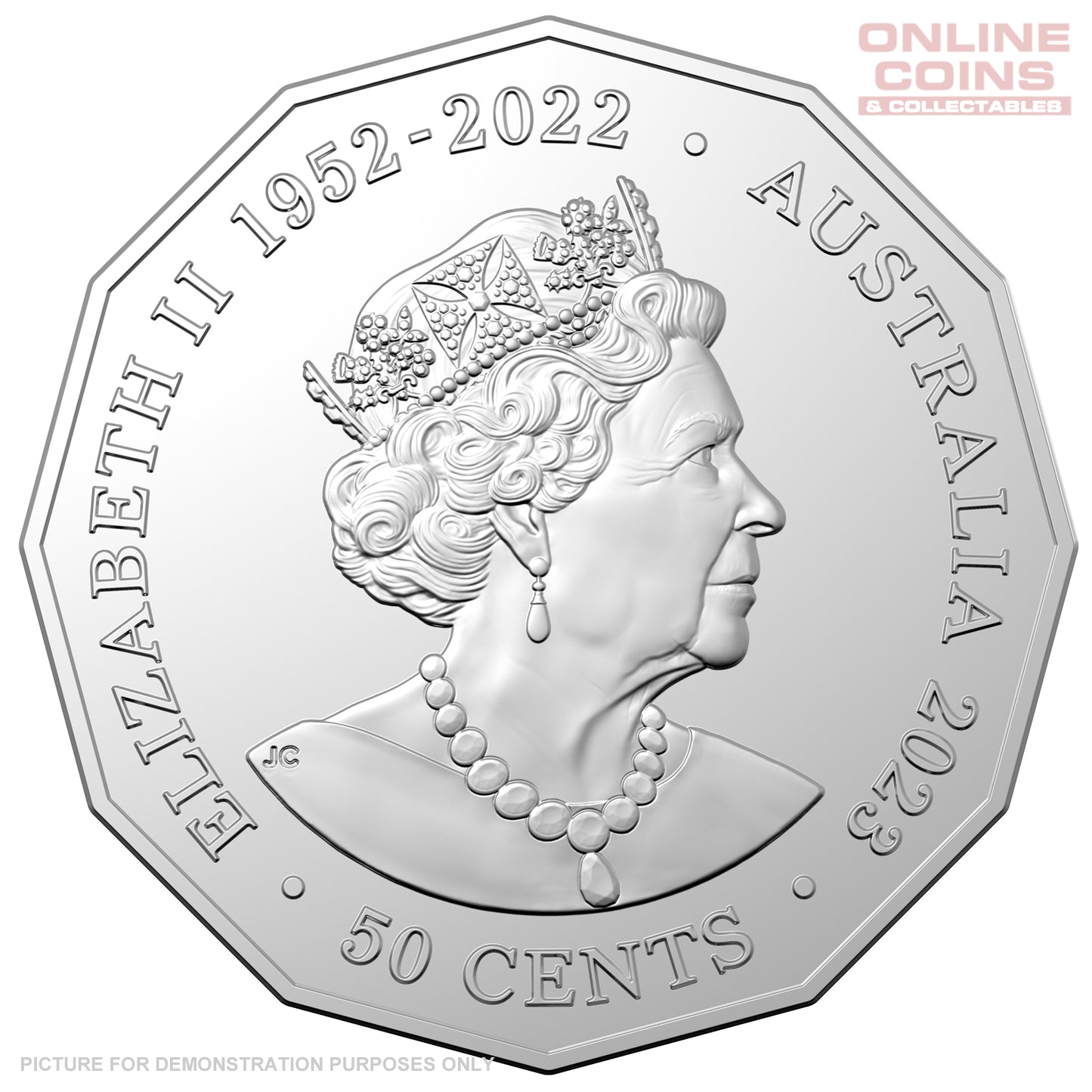 2023 50c CuNi Uncirculated Carded Coin - Elizabeth Regina HM Queen Elizabeth II Commemoration