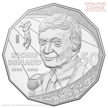 2017 50c Uncirculated Coin In Card - Richie Benaud