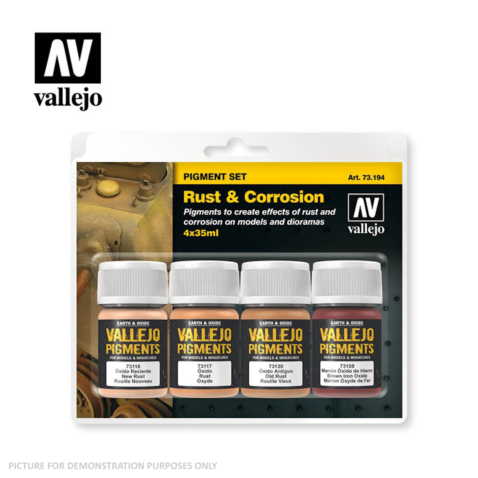 Vallejo Pigments - Rust & Corrosion Paint Set 73.194