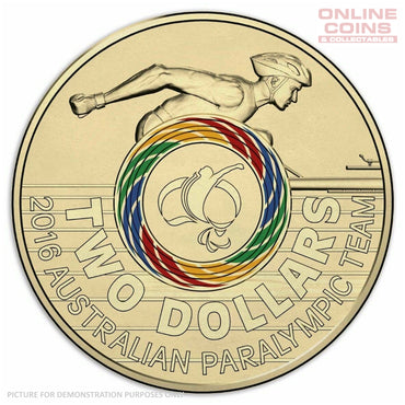 2016 $2 AlBr Coloured Uncirculated in Folder - Australian Paralympic Team