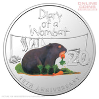 2022 RAM 20th Anniversary of Diary of a Wombat 20c CuNi Coloured Uncirculated Coin