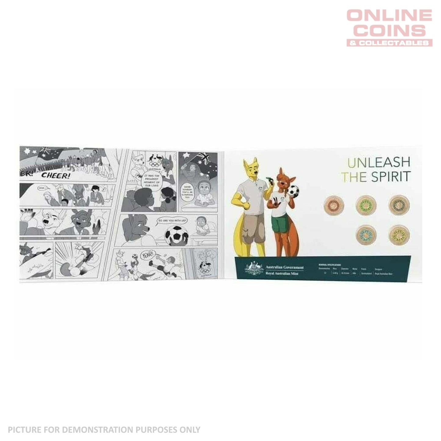 2020 $2 AlBr Coloured Uncirculated Five Coin Collection - Tokyo Olympics Hockey/Surfing