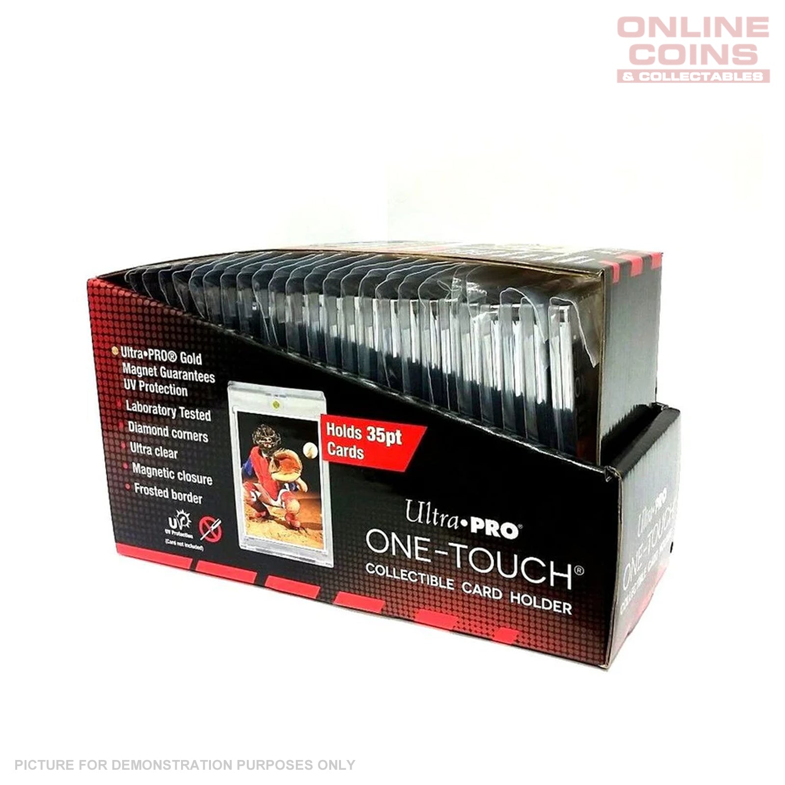 one touch card sleeve Buy CF Black Border Magnetic Holders for Standard 35 Pt. Trading Cards free protection One Touch - Business Card