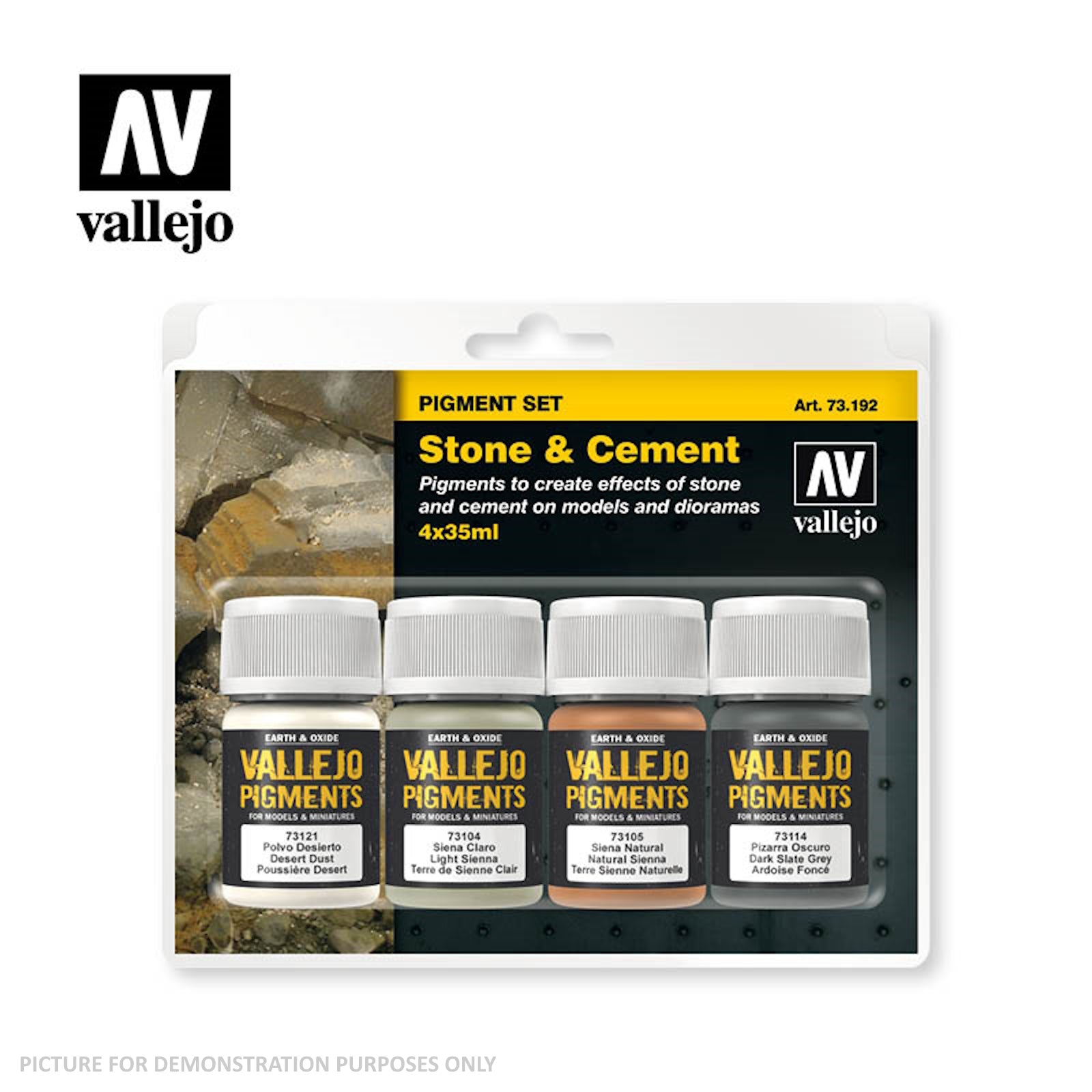 Vallejo Pigments - Stone & Cement Paint Set 73.192