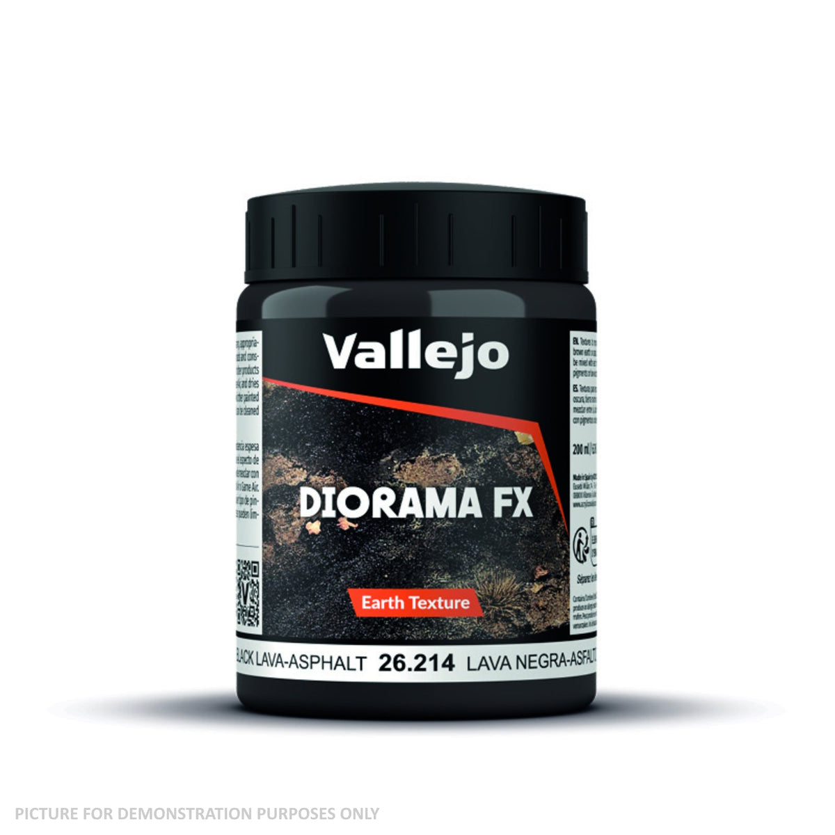 Vallejo Diorama Effects - 26.214 Earth Texture Acrylic Black Lava Asphalt 200ml
