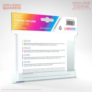 Gamegenic Matte Standard Card Game Sleeve - Value Pack 200