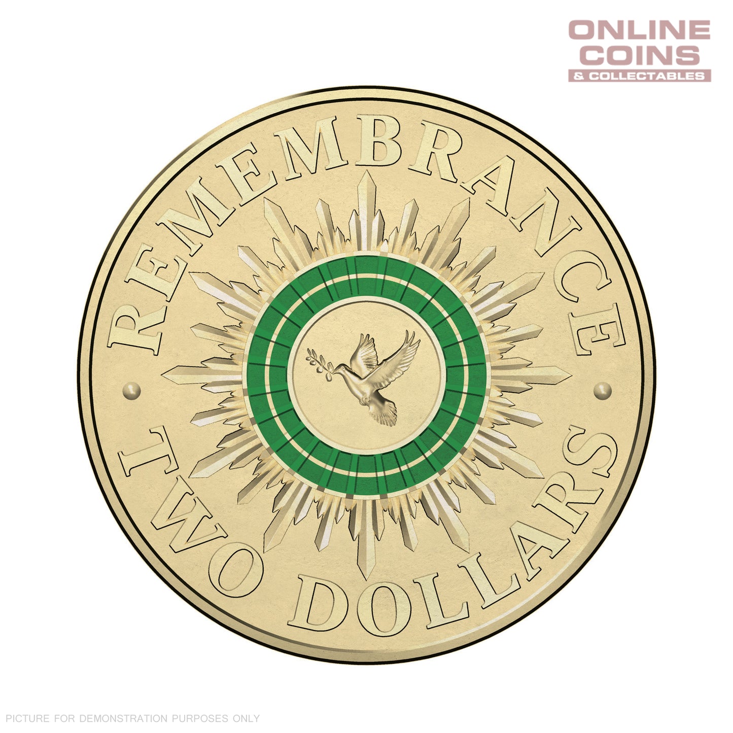 2014 Remembrance Day $2.00 Coloured Circulating Loose Coin