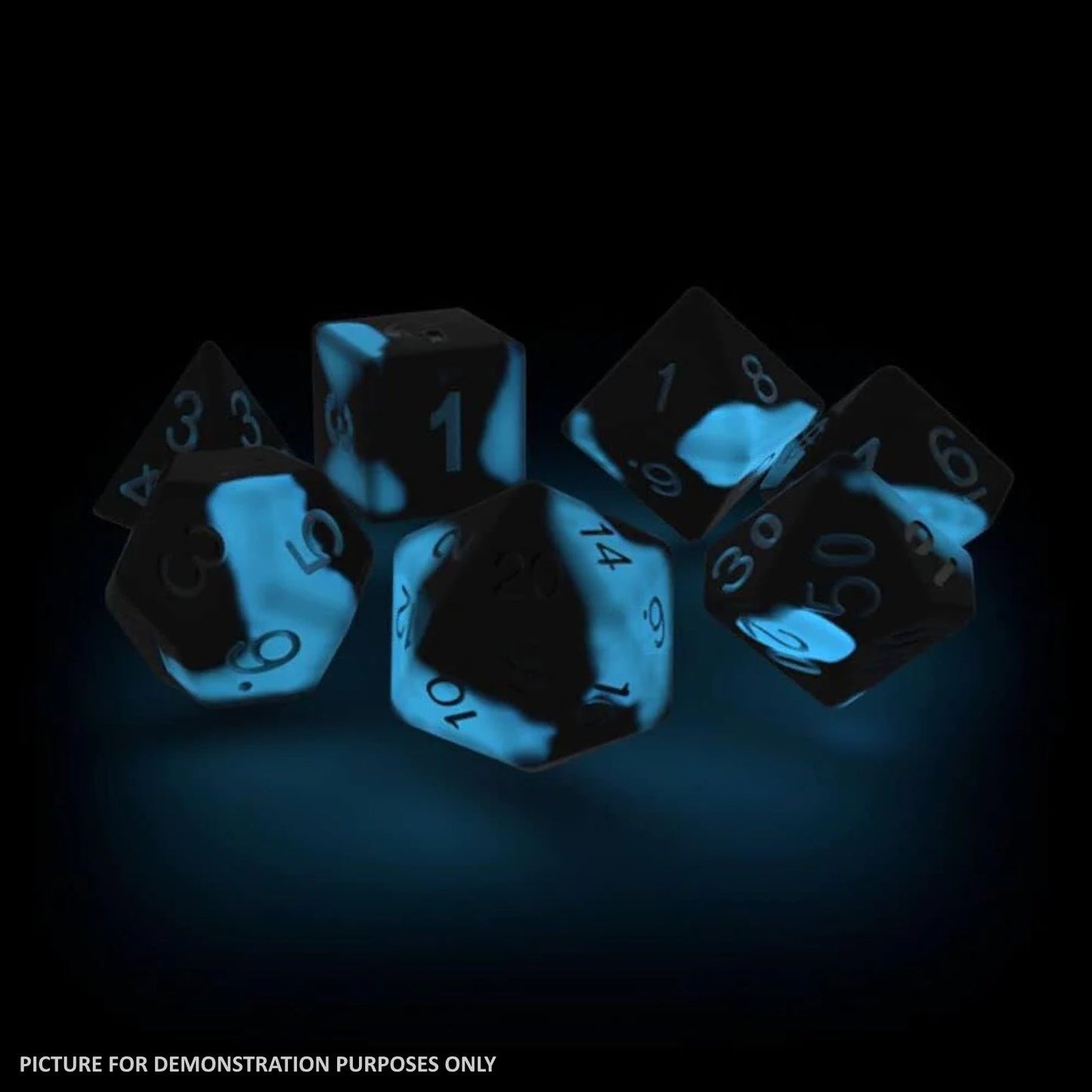 Oakie Doakie RPG Glow in the Dark Dice Set (7) - DEEP OCEAN
