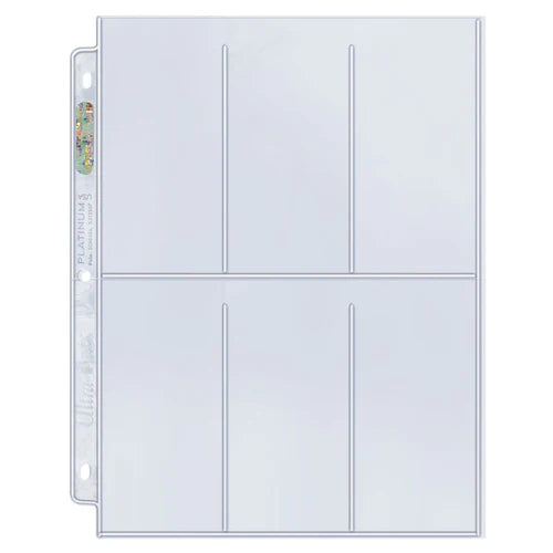 Ultra Pro PLATINUM 6 Pocket 2.5" x 5.25" Pages - Bundle of 10