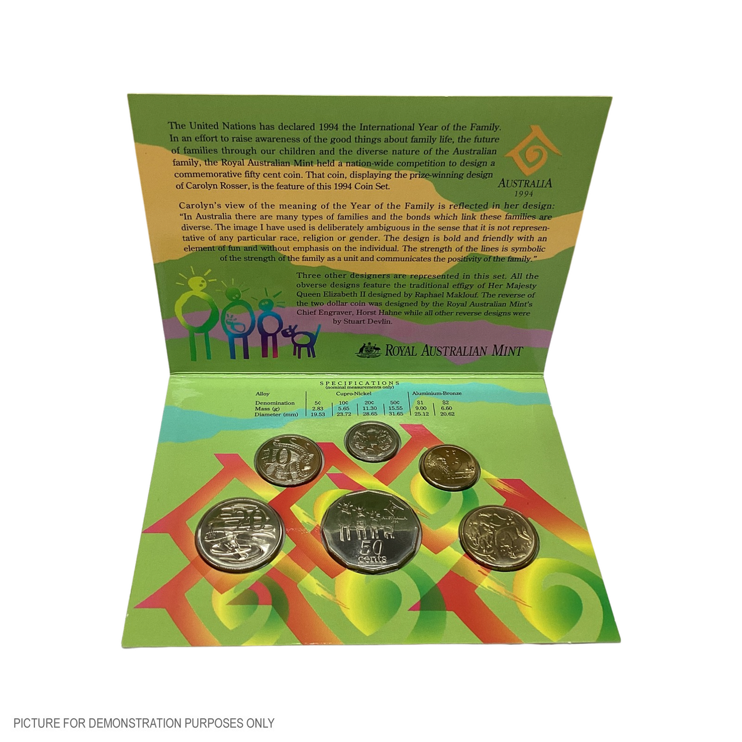 1994 Six Coin Uncirculated Year Set - International Year of the Family