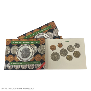 1991 Eight Coin Uncirculated Year Set - 25 Years of Decimal Currency