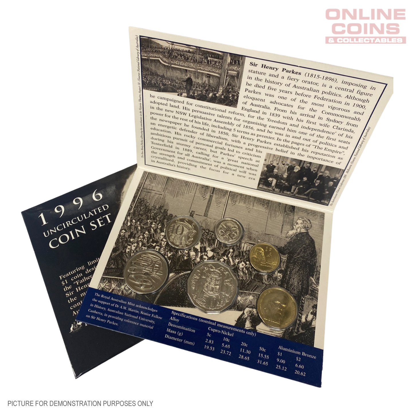 1996 Six Coin Uncirculated Year Set - Sir Henry Parkes