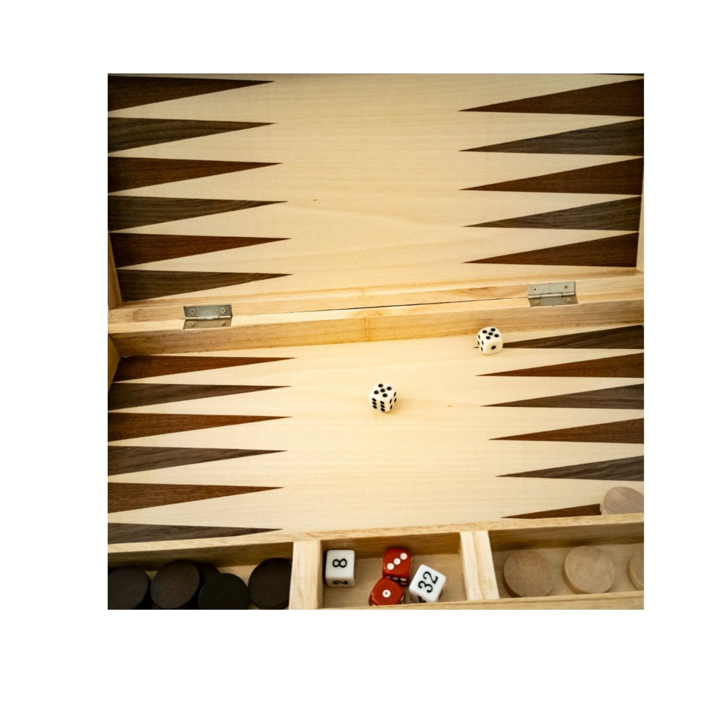 Wooden Folding Backgammon Case 45cm