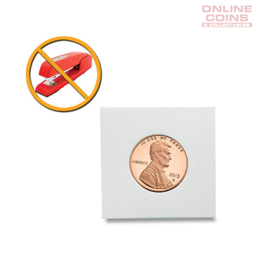 Peel-N-Seal Flips 2x2 - Adhesive - Penny - 100 pack (Suitable for Australian Sixpence, Half Sovereign, 1c and 2c Coins)