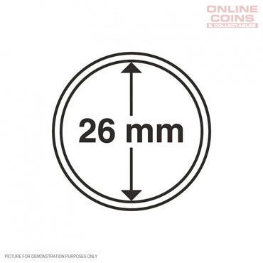 Lighthouse Coin Capsules - Round 26mm - Packet of 10 (Suitable For Australian $1 and Half Penny Coins)