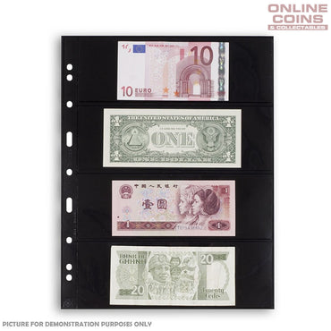 Lighthouse - Grande 4S Black Album Pages For Banknotes and Stamps - Packet of 5