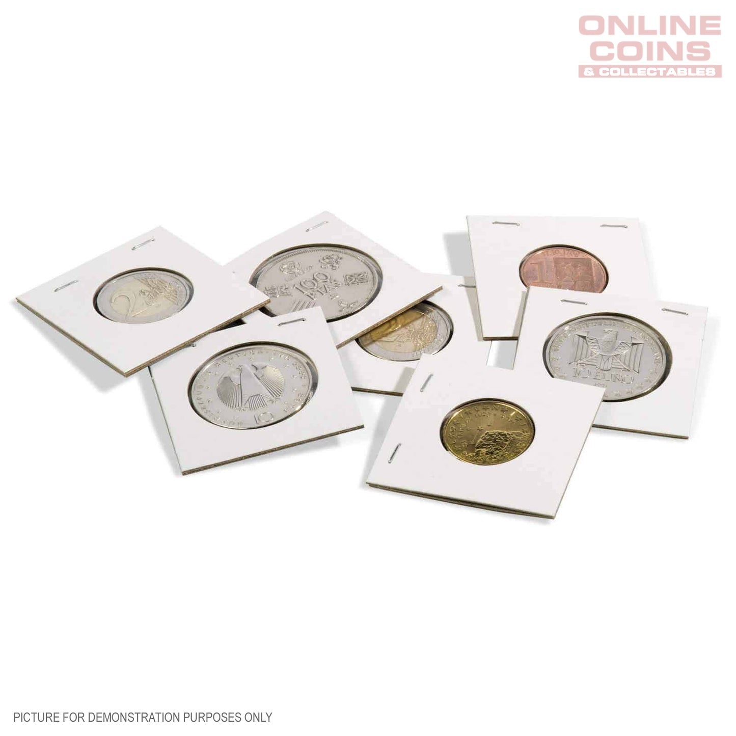 Lighthouse TACK Staple 2 x 2 Coin Holders x 100 - 17.5 mm - Listing is for Pack of 100 (Suitable For Australian Threepence Coins)