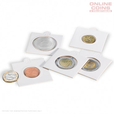 Lighthouse MATRIX WHITE Self Adhesive Coin Holders x 100, 17.5 mm Pack of 100 (Suitable For Australian Threepence Coins)