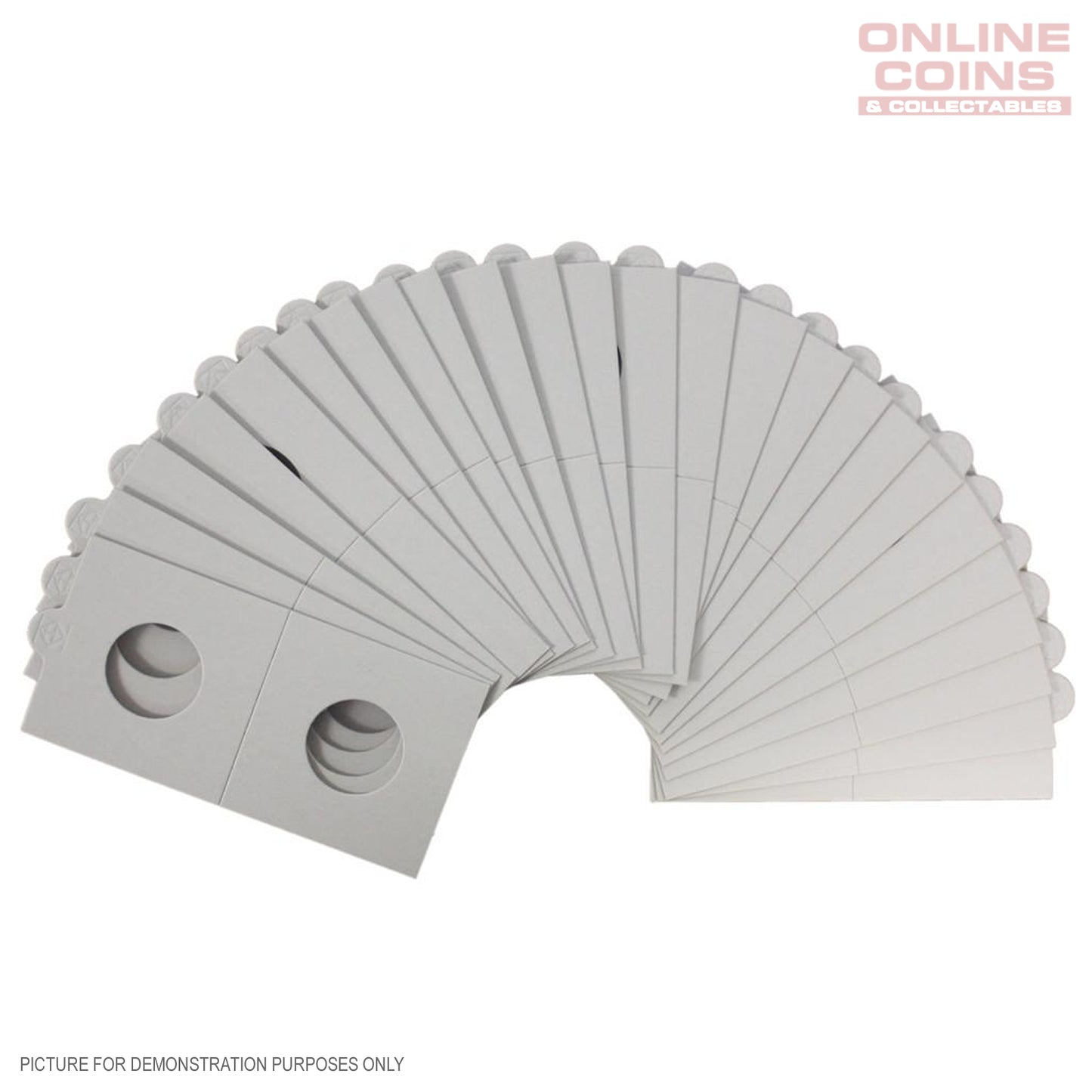 Lighthouse MATRIX WHITE 22.5mm Self Adhesive 2"x2" Coin Holders - Protection for your Coins (Suitable For Australian 2c and $2 Coins)