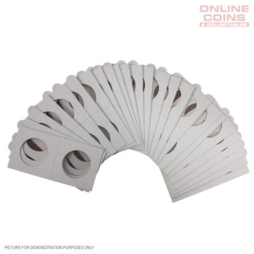 Lighthouse MATRIX WHITE 32.5mm Self Adhesive 2"x2" Coin Holders - Protection for your Coins (Suitable For Australian ROUND 50c Coins And Pennies)