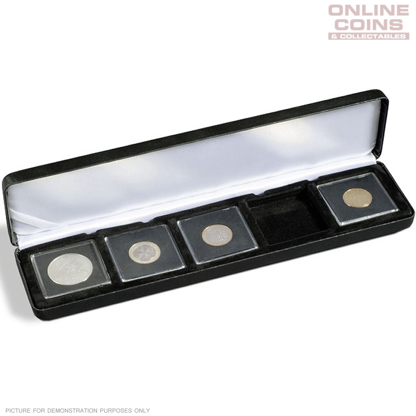 Lighthouse - Nobile Quadrum Satin Lined 5 Coin Display Case