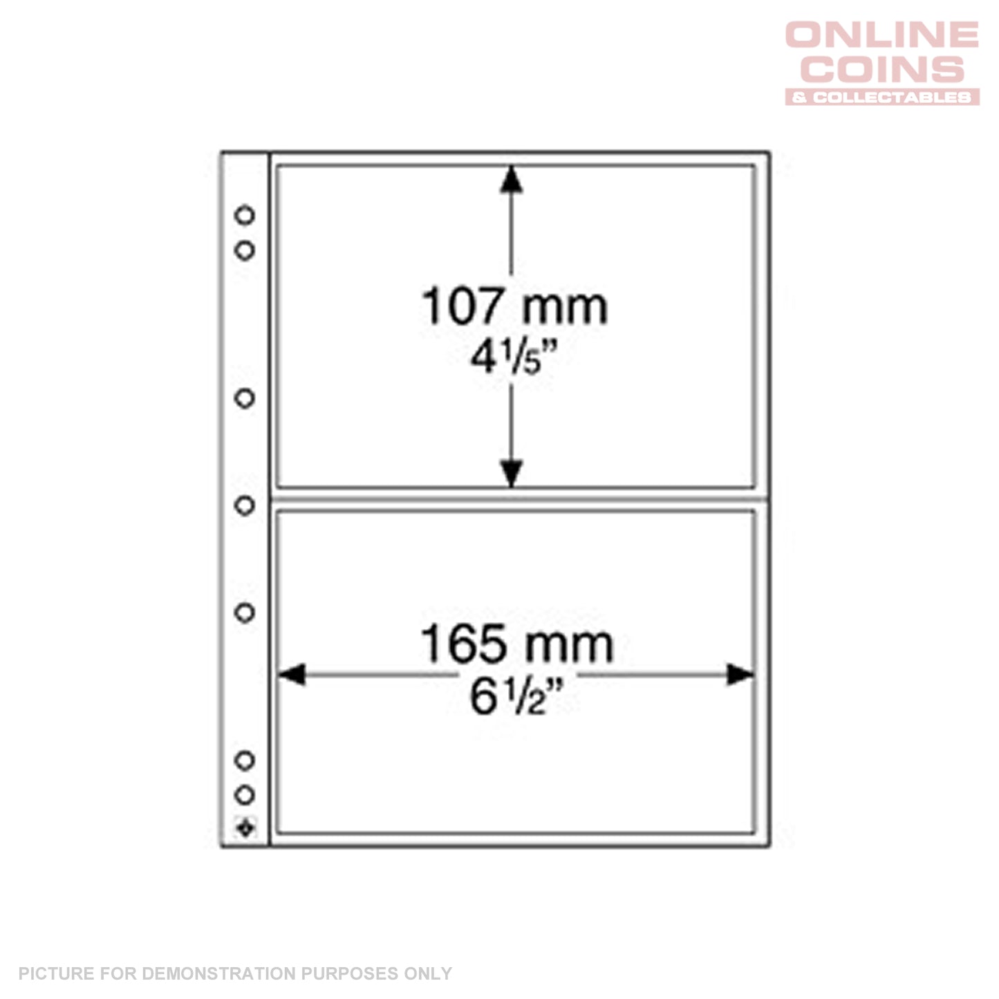 Lighthouse - Numis 2 Pocket Clear Banknote Album Pages - Packet of 10