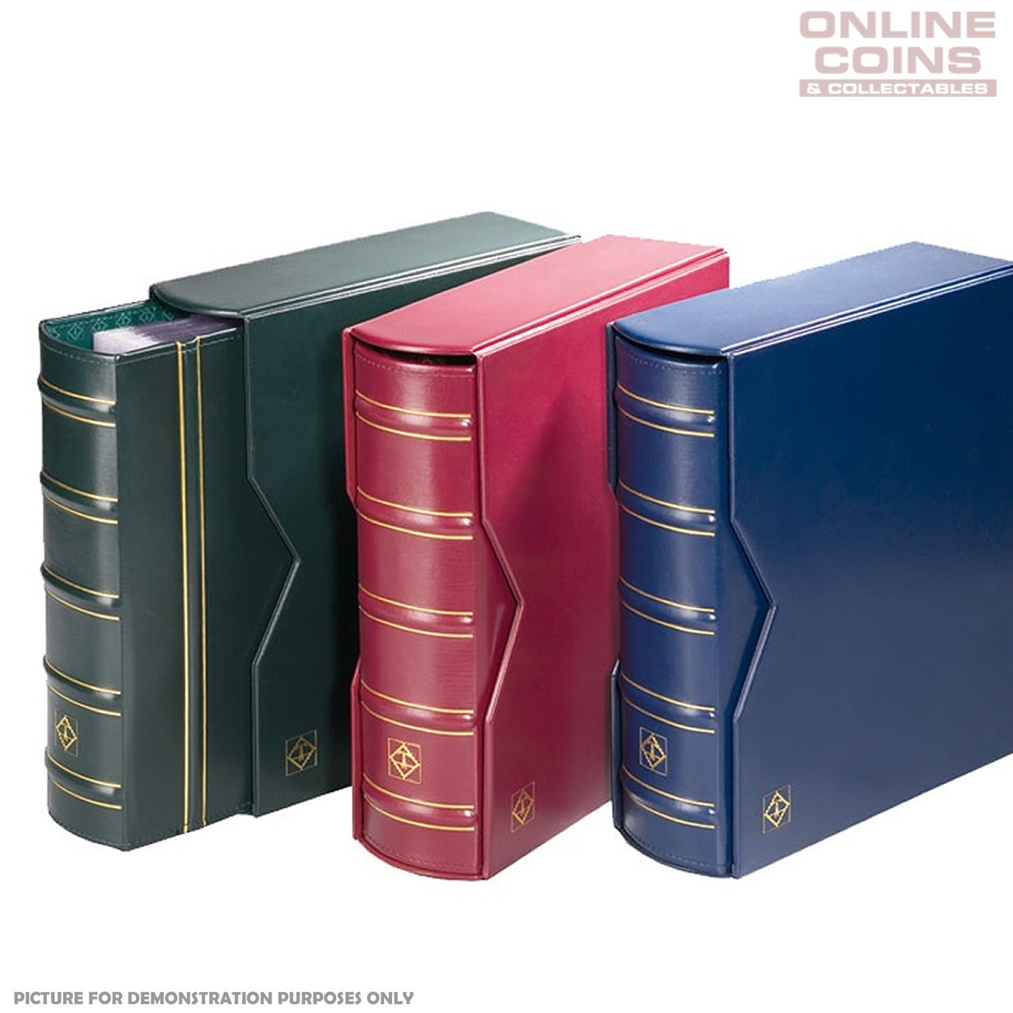 Lighthouse - Classic Optima Gigant Coin, Stamp & Banknote Album With Slipcase - Red