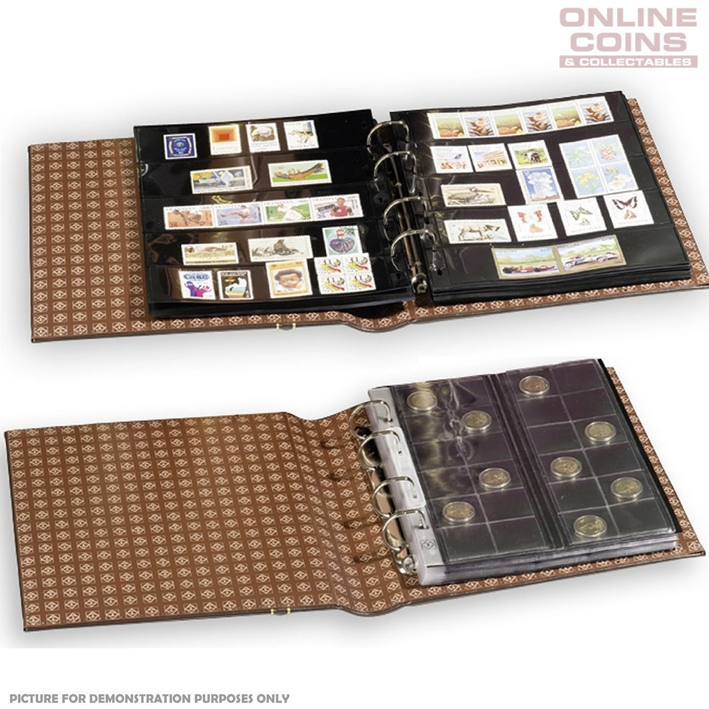 Lighthouse - Classic Optima Leather Coin, Stamp & Banknote Album With Slipcase - Black