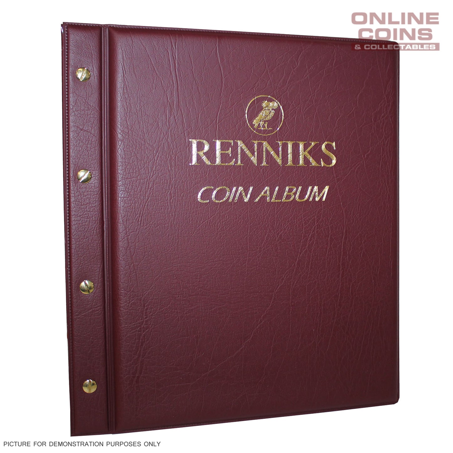 Renniks Coin Album Padded leatherette Cover Including 6 Coin Album Pages - RED