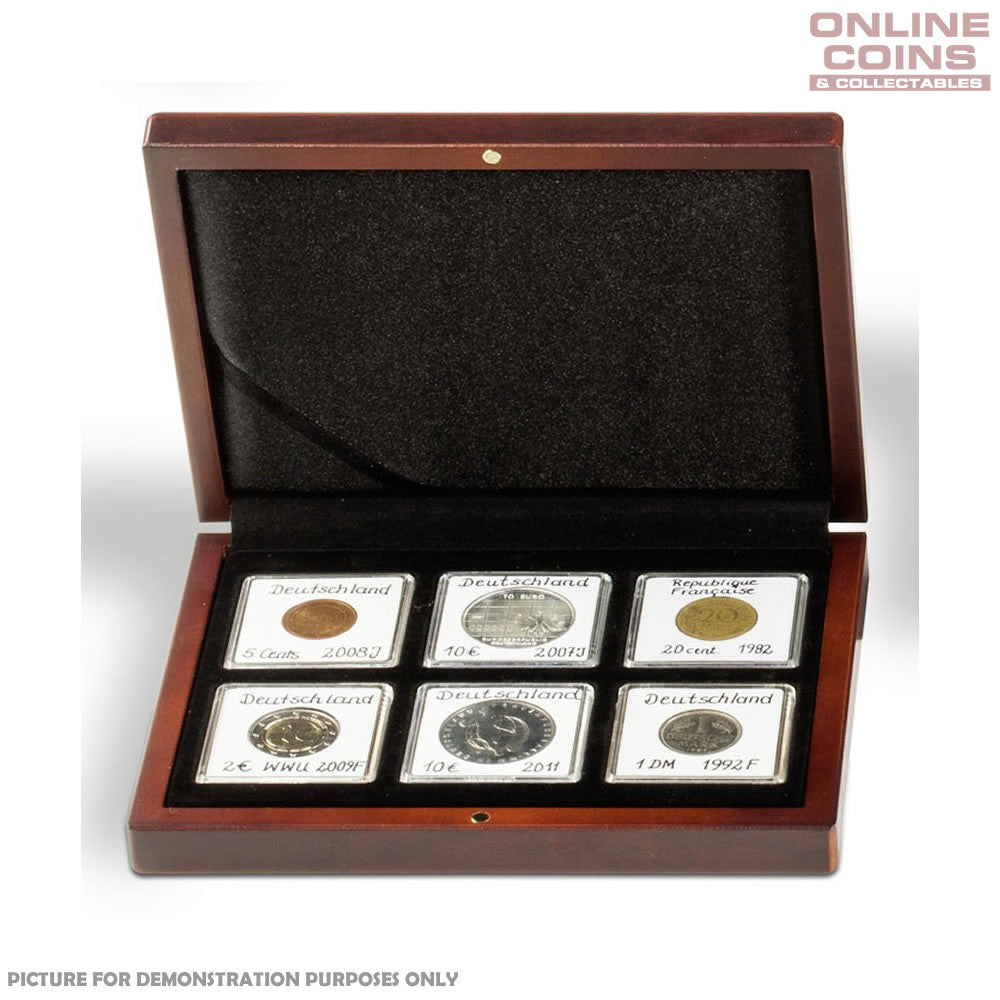 Lighthouse Volterra Timber Coin Presentation Case for Six Quadrum Capsules