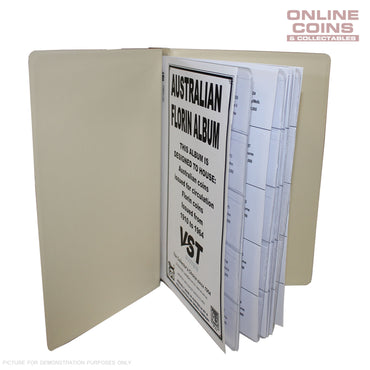 VST Australian Florin Album 1910 - 1964 With Printed Mintage Interleaves GREEN