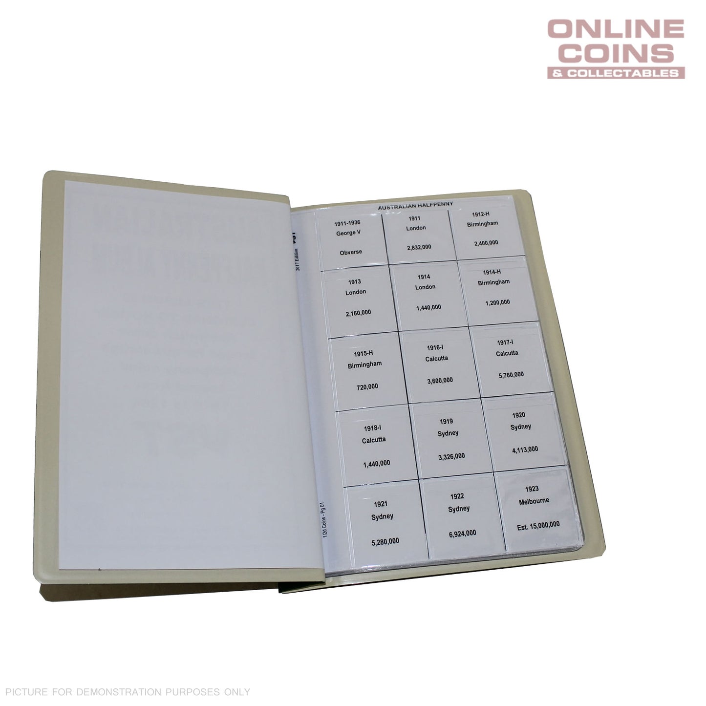 VST Australian Half Penny Album 1911-1964 With Printed Mintage Interleaves RED